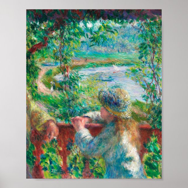 Poster Près du lac par Pierre-Auguste Renoir (Devant)