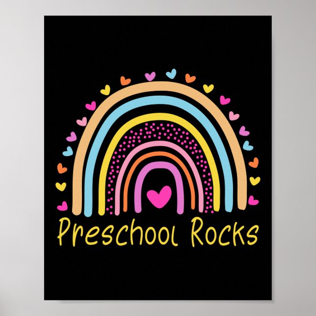 Poster Préscolaire Rocks Enseignant Arc-en-ciel (Devant)