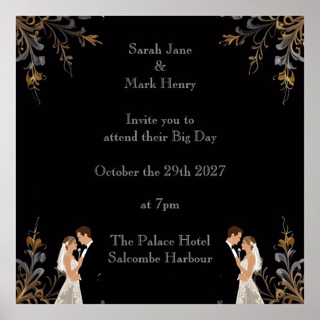 Poster Présentation du Mariage d'invitation que vous pouv (Devant)