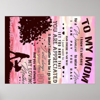 Poster Présenté Spécial Pour Maman | Lettre à ma mère |