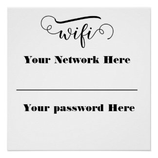Poster présentoir de signalisation de mot de passe wifi c