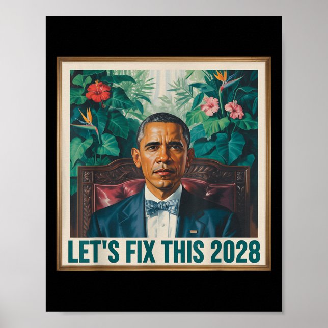 Poster President Barack Obama 2028 Rtrait Patriotic Democ (Devant)