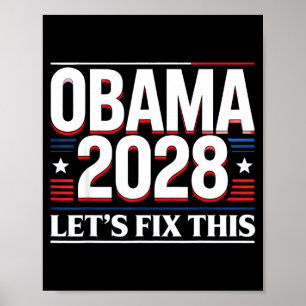 Poster Président Barack Obama 2028 Rtrait Patriotique Dém