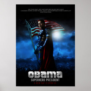 Poster Président de superhéros d'AFFICHE d'OBAMA