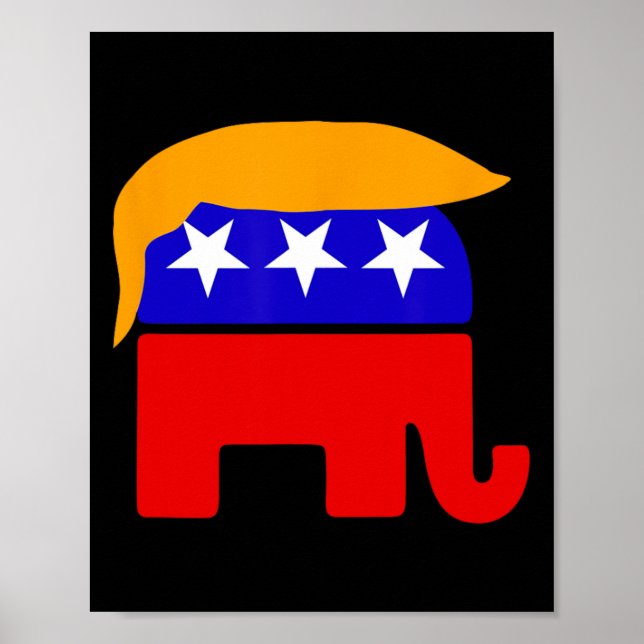 Poster Président Donald Trump - Cheveux républicain des é (Devant)
