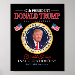Poster Président Donald Trump Jour d'investiture 2025 Mém