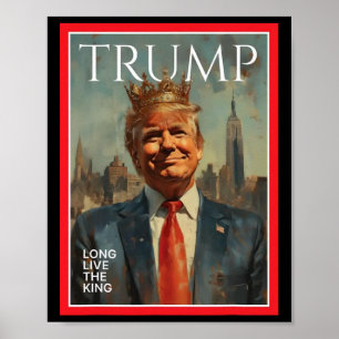 Poster Président Donald Trump Vive le roi 