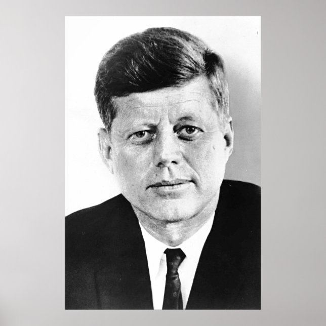 Poster Président noir et blanc JFK John F. Kennedy (Devant)