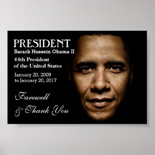 Poster Président Obama Adieu et Merci