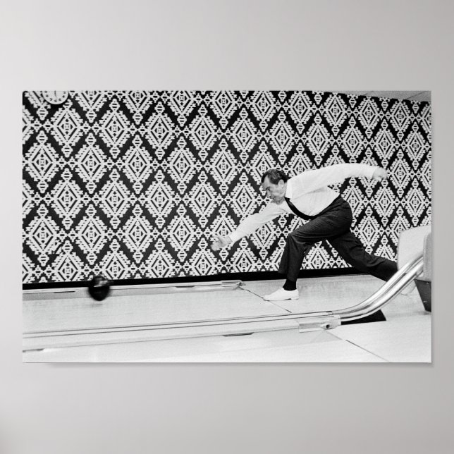 Poster Président Richard Nixon Bowling - 1971 (Devant)