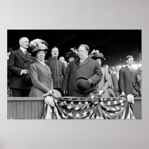 Poster President Taft and Nellie Taft At Baseball Game