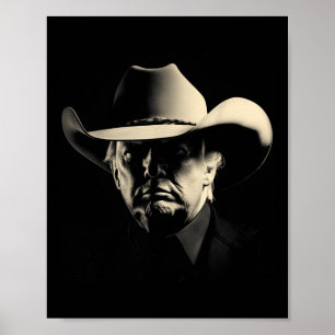 Poster Président Trump Head Cowboy Usa 2024 Vote