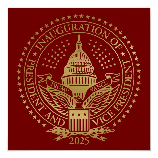 Poster Président Trump VP Vance Jour d'investiture 2025 (Devant)