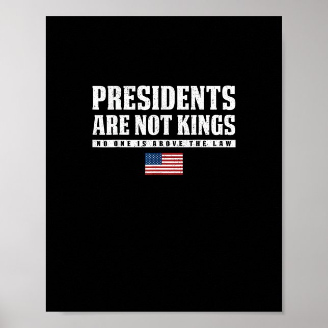 Poster Presidents Are Not Kings USA Flag No Kings In Amer (Devant)