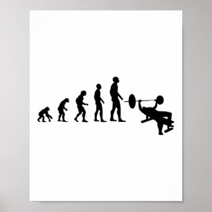 Poster Presse Banc Musculation Évolution Drôle Force