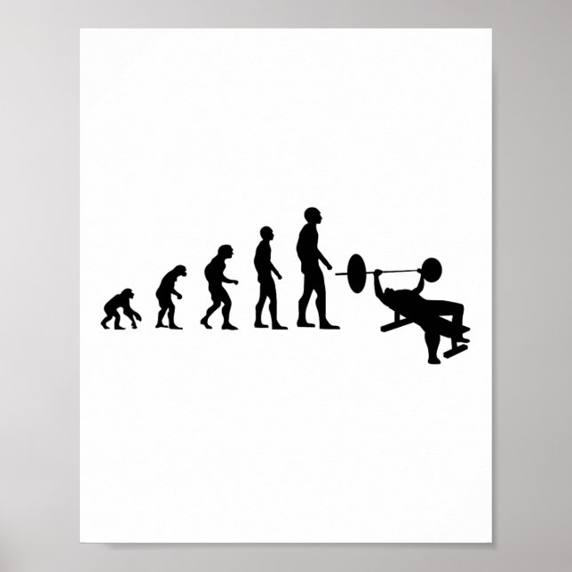 Poster Presse Banc Musculation Évolution Drôle Force  (Devant)