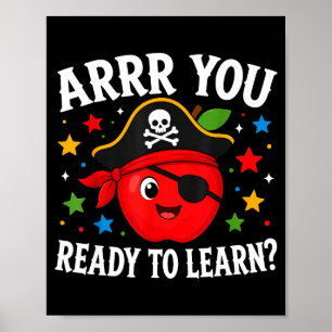 Poster Prêt à apprendre professeur drôle retour à l'école