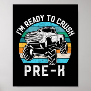 Poster Prêt à écraser Cadeau pré-maternelle Camion monstr