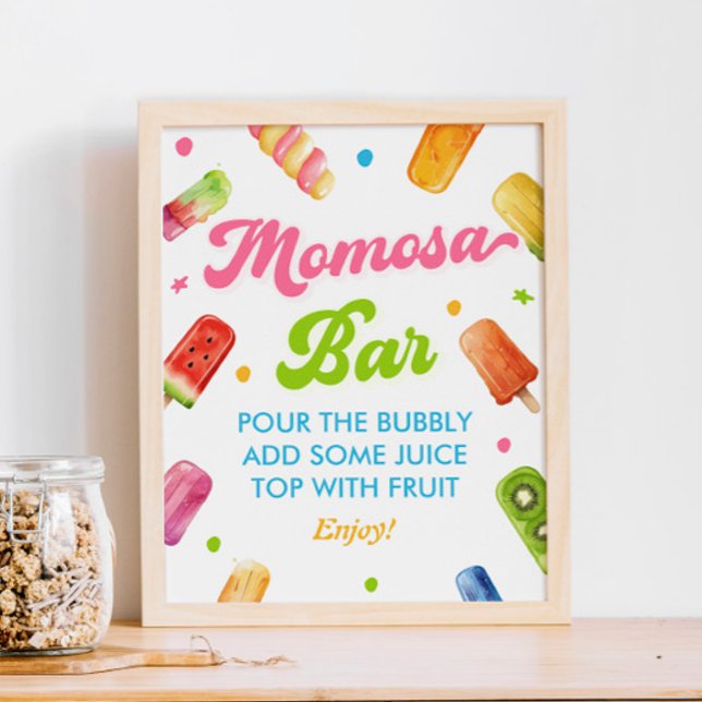 Poster Prêt à pop Baby shower Momosa Bar (Créateur téléchargé)