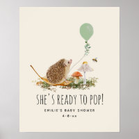 Prêt pour la pop champignons Hérisson Baby shower