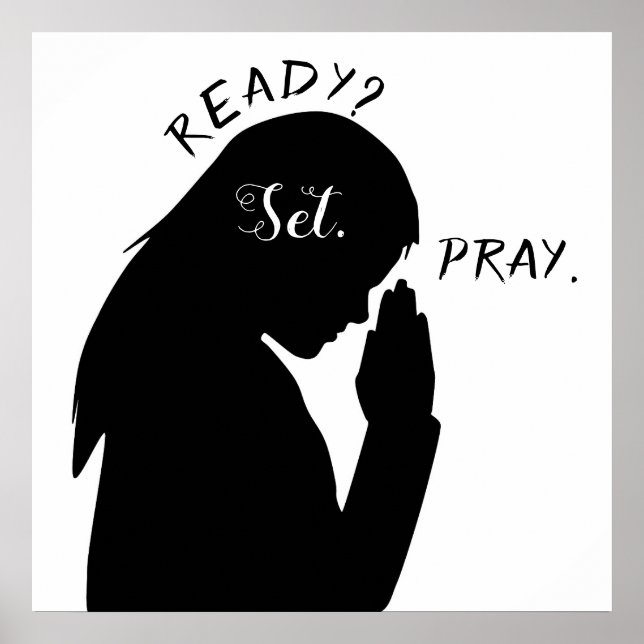 Poster Prêt Set Prier Philippiens 4:6 Fille Prier SVG (Devant)