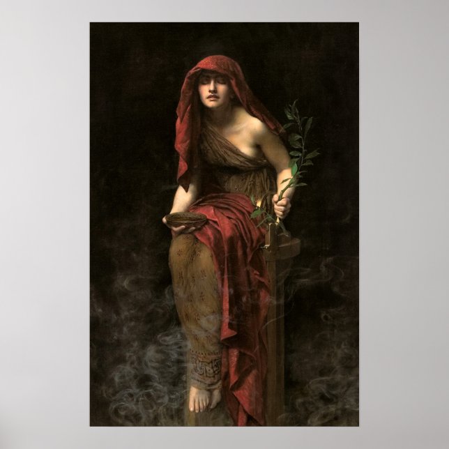 Poster Prêtre de Delphes par John Collier (Devant)