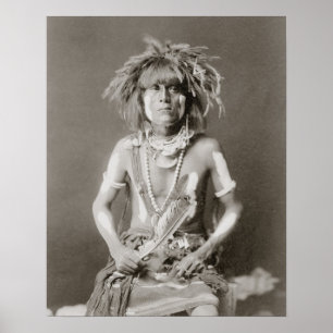Poster Prêtre indien des serpents, 1910. Photo vintage