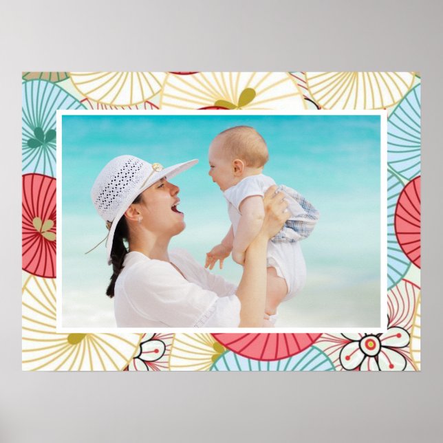 Poster Pretty Abstract Colorful Busy Floral Custom Photo (Devant)