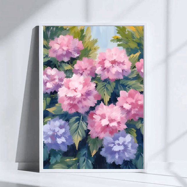 Poster Pretty Hydrangea Blooms | Floral Watercolor (Créateur téléchargé)