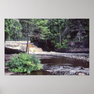 Poster Pretty Waterfall Wabash River in Indiana 1981