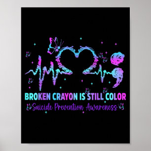 Poster Prévention de la conscience du suicide couleur cra