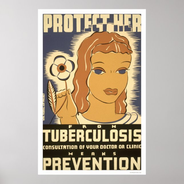 Poster Prévention de la tuberculose 1938 WPA (Devant)