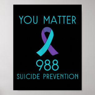 Poster Prévention du suicide 988 Chemise téléphonique
