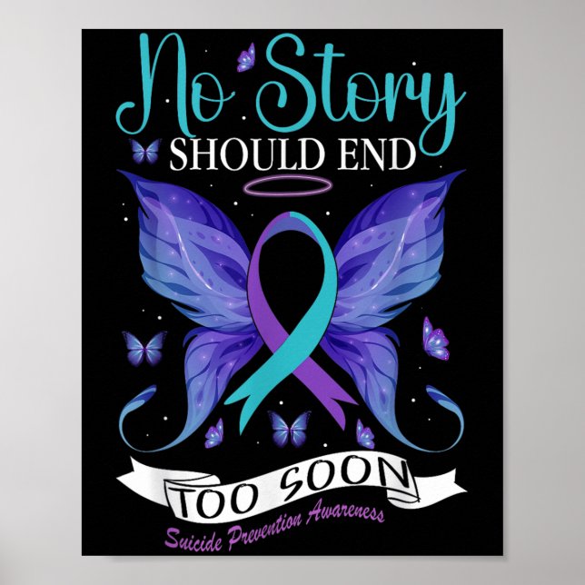 Poster Prévention du suicide - Aucune histoire ne devrait (Devant)