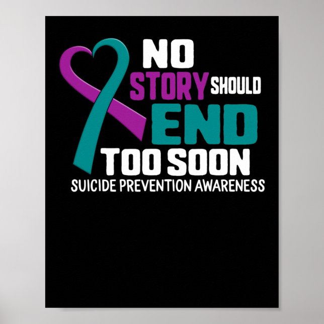 Poster Prévention Du Suicide Aucune Histoire Ne Devrait M (Devant)