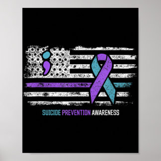 Poster Prévention du suicide drapeau américain Sensibilis