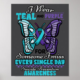 Poster Prévention du suicide Portez le turquoise violet Q