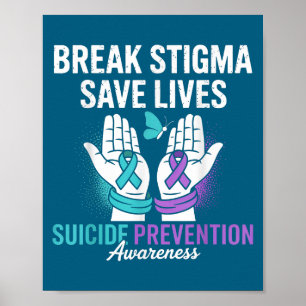 Poster Prévention du suicide Soutien Briser la stigmatisa