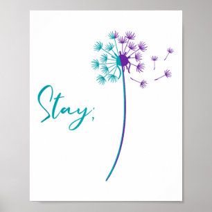 Poster Prévention Suicide Dandelion Turquoise Et Violet S