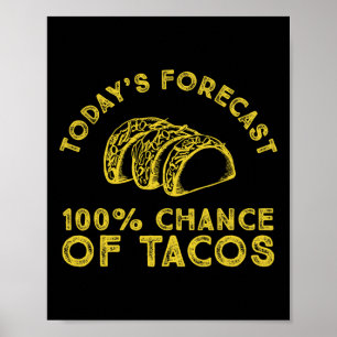 Poster Prévision d'aujourd'hui 100% chance de Tacos