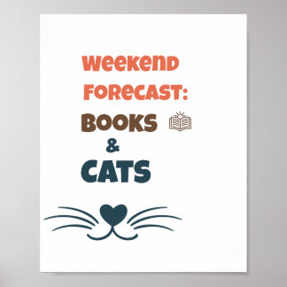Poster Prévisions de week-end Livres & Chats