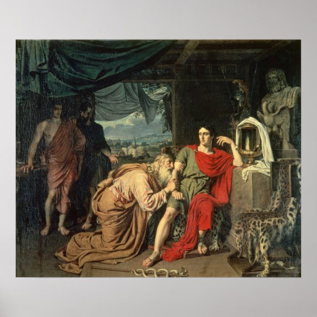 Poster Priam roi suppliant Achille pour le retour de (Devant)