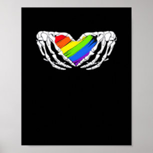 Poster Pride - Pride Skeleton mains avec coeur 2 Classic