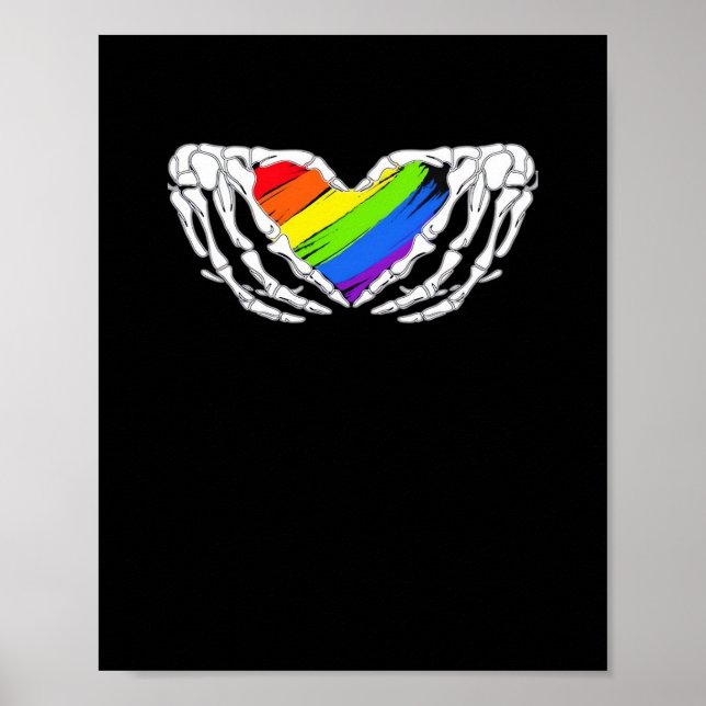 Poster Pride - Pride Skeleton mains avec coeur 2 Classic (Devant)