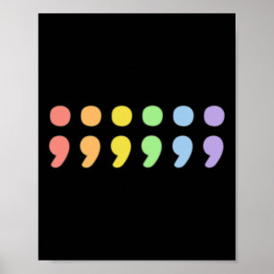 Poster Pride Santé Mentale Semicolon Lgbtqia+ Lgbt Pastel