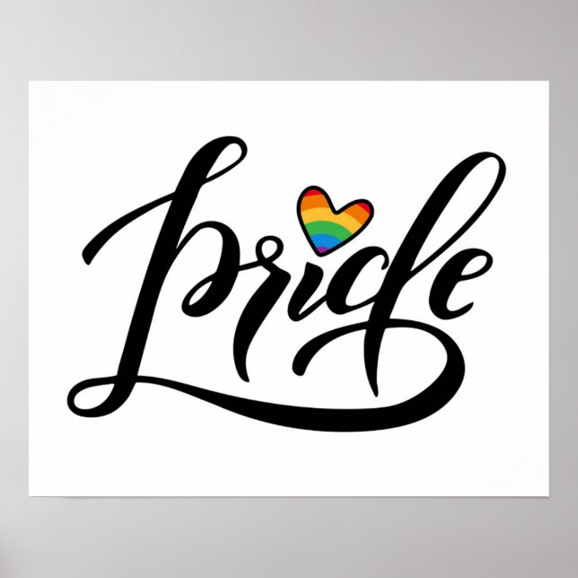 Poster Pride Script Heart (Devant)
