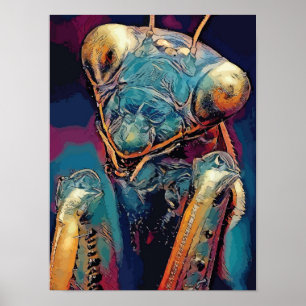 Poster prier mante mantisinsectes yeuxMantis Orchid Pra