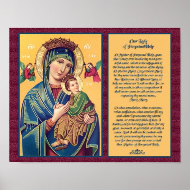 Poster Prière à Notre-Dame de la prière perpétuelle. (Devant)