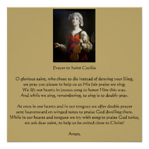 Poster Prière à Saint Cecilia