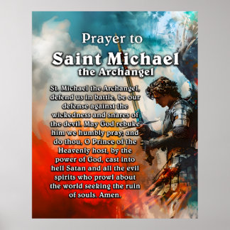 Poster Prière à Saint Michel l'Archange